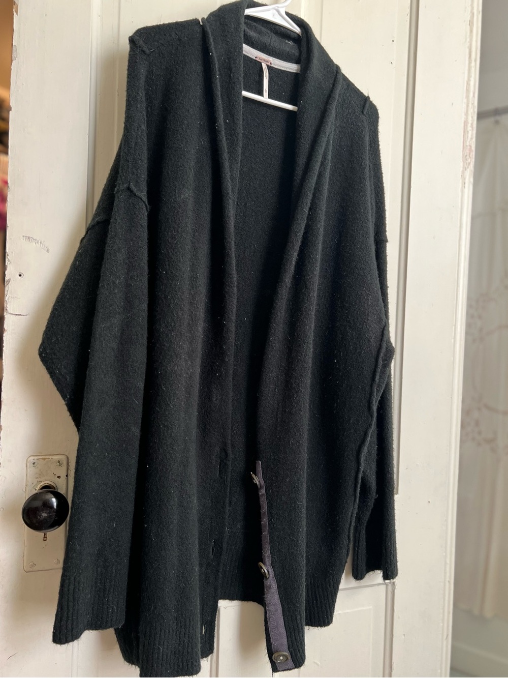 Free People ~ 🖤 Black Open Front Cardigan size L